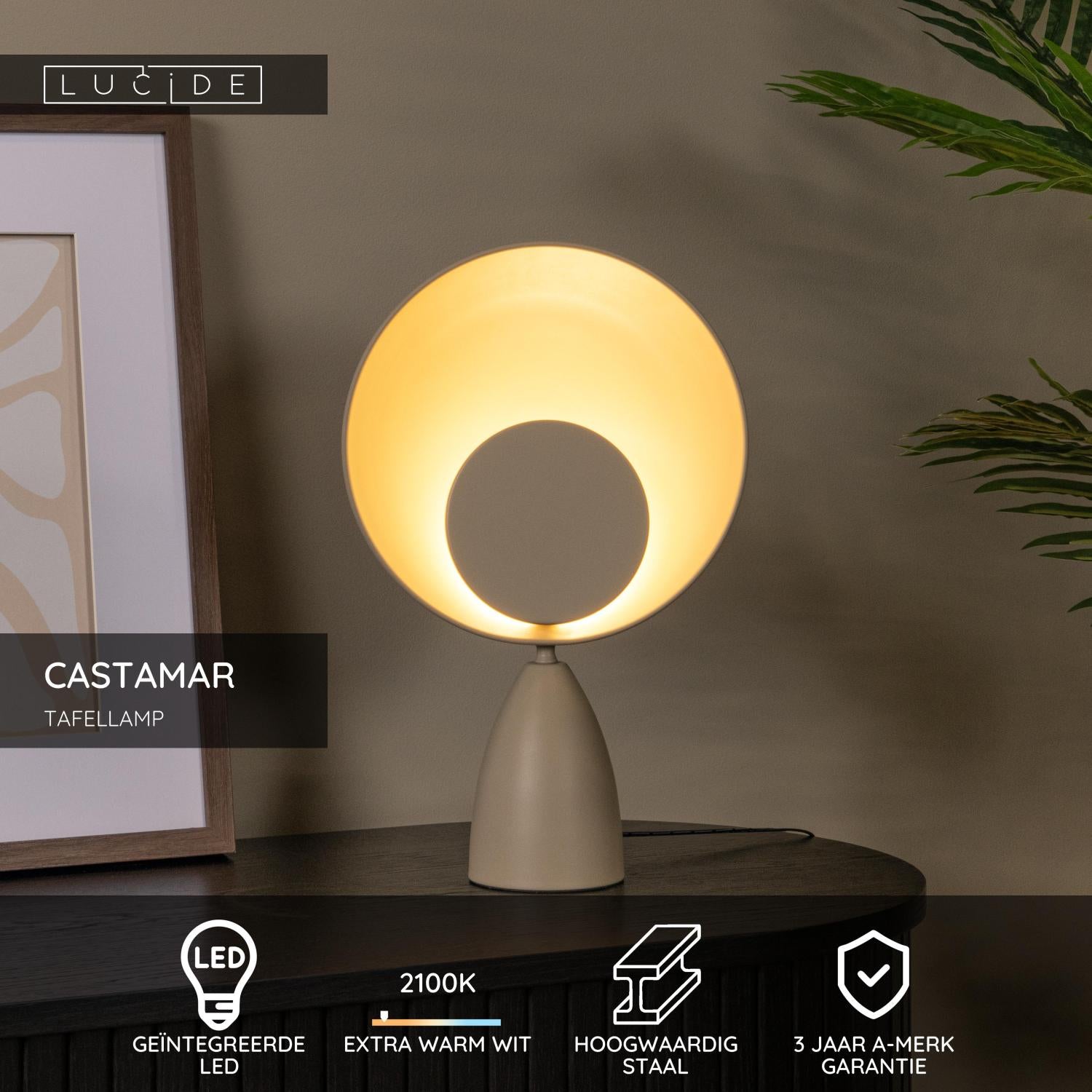 Lucide CASTAMAR Tafellamp - Taupe