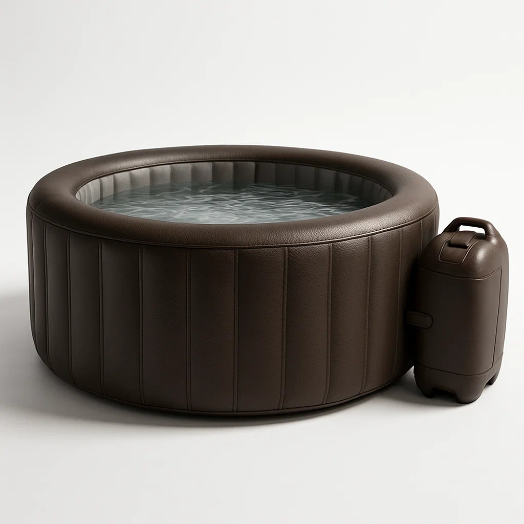 Spas hinchables 180x70 cm 4 plazas redondo marrón CSCAnZN345yU