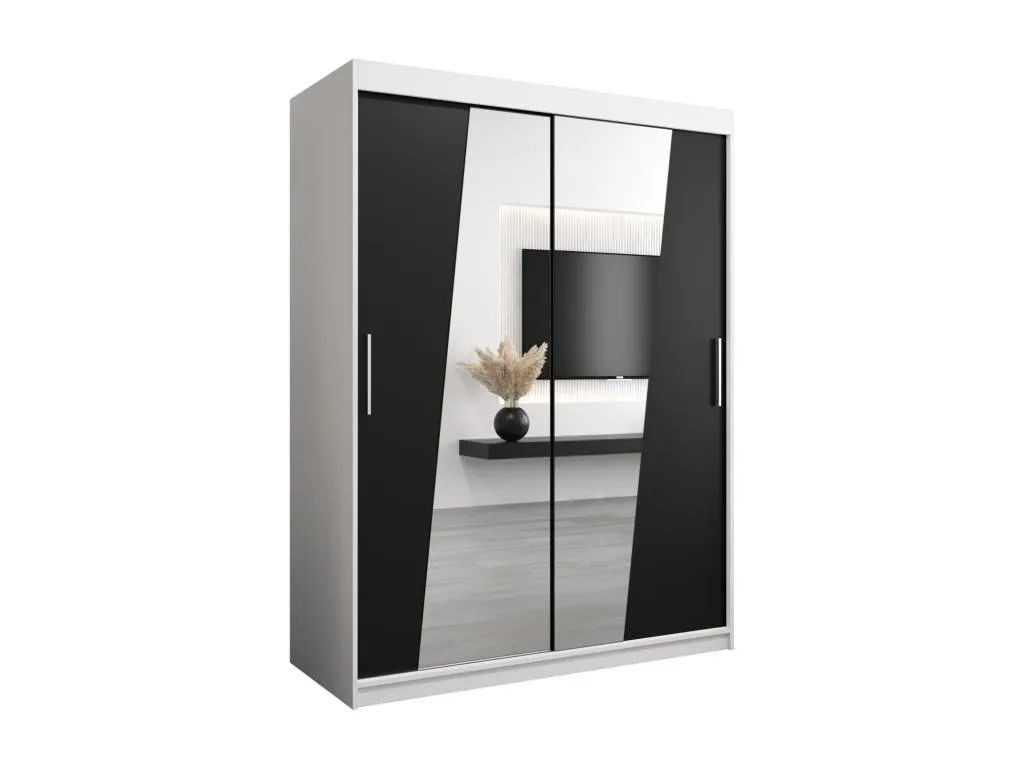 Armario Rhomb de puertas correderas 200/150/62 2 puertas (blanco/negro)