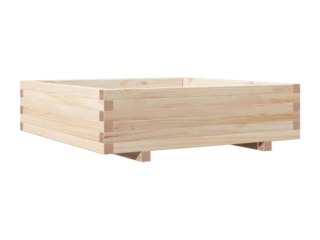 Jardinera de madera maciza de pino 90x90x26,5 cm