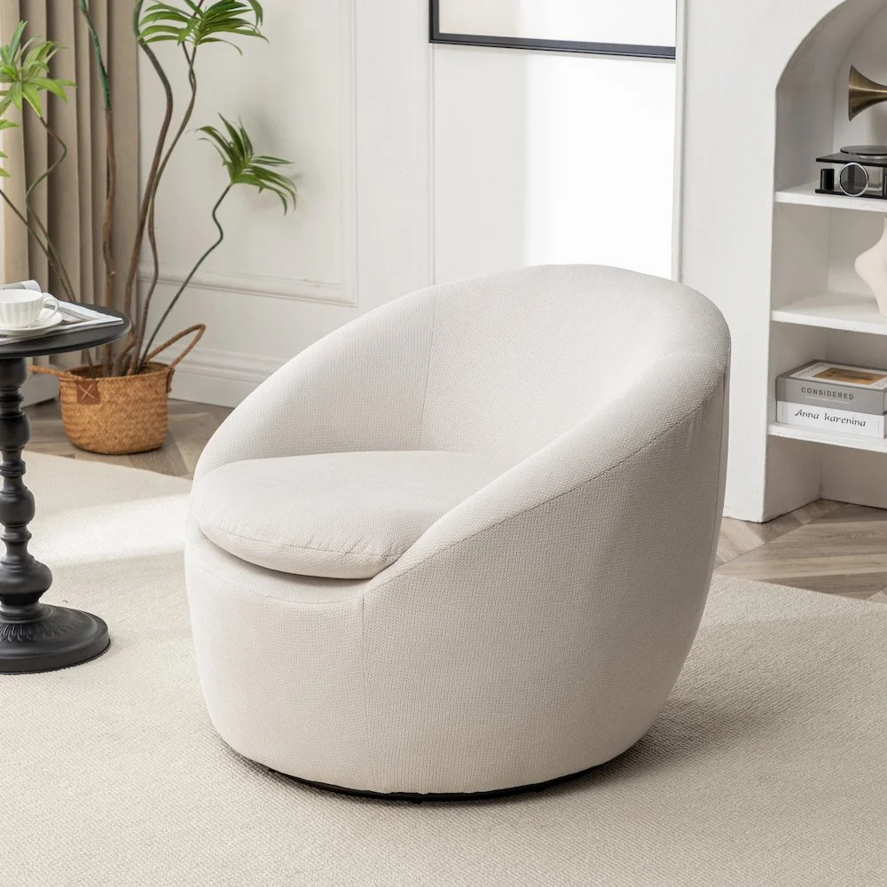 Roundhill Furniture Winnie Modern Barrel Chair, 360- Swivel - Image 15