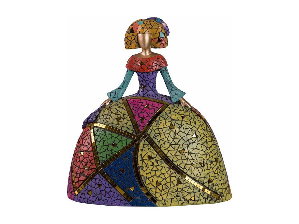 Menina Resina Mosaico 27x15x28 Cm