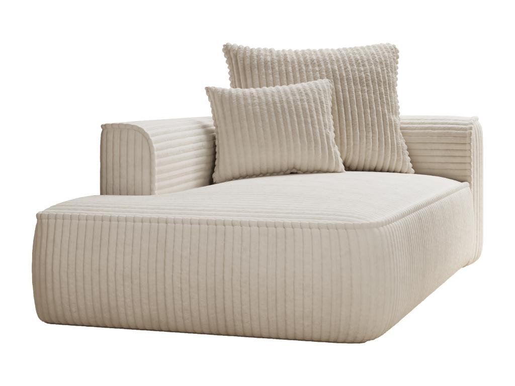Chaise longue izquierda de pana beige PINETA