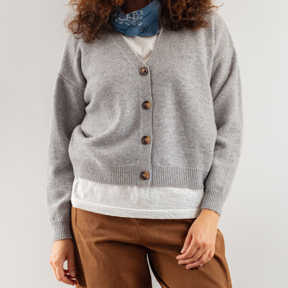 Merci - Gilet Luce en Laine - Gris Clair