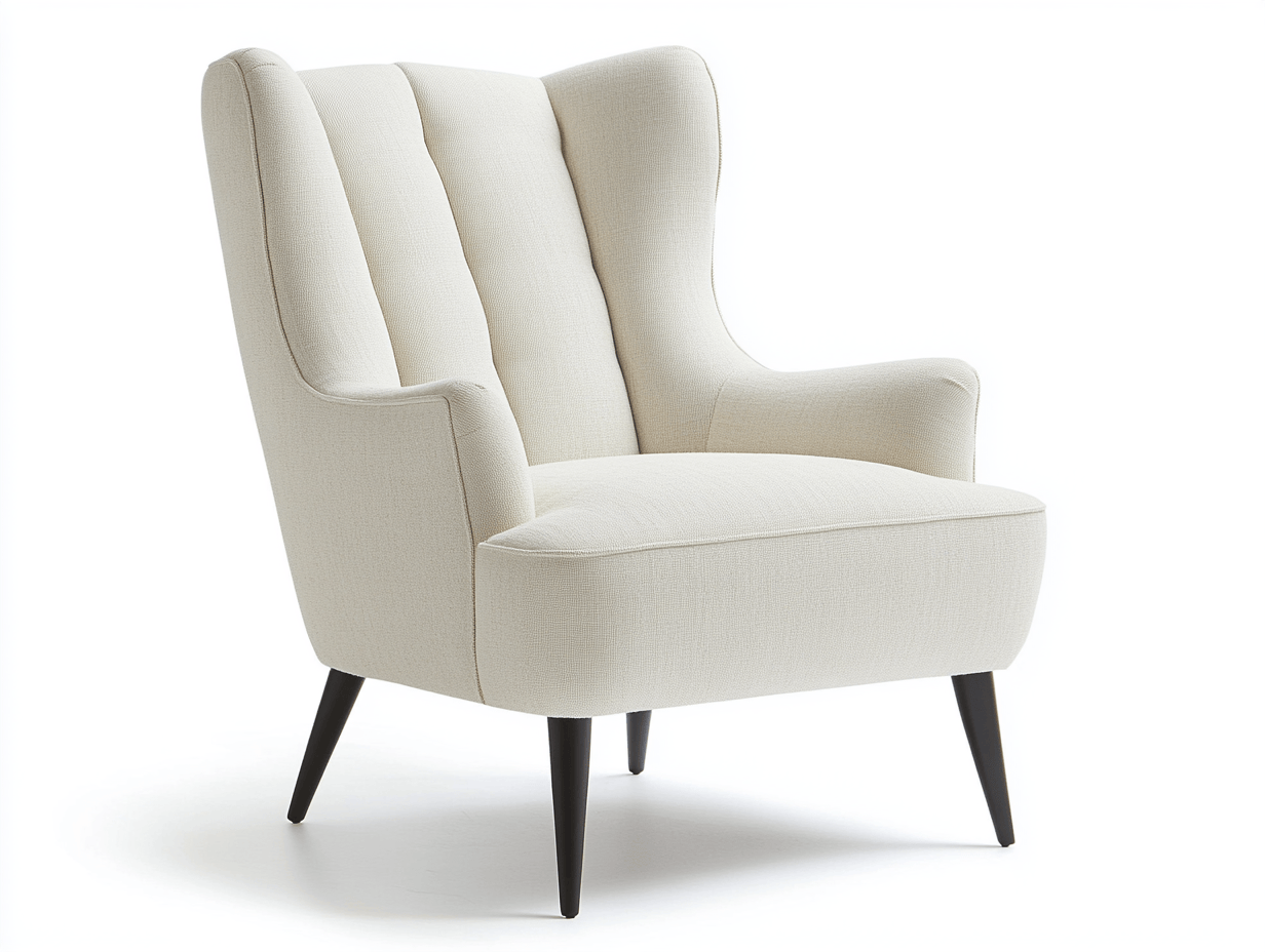 Sillón individual rectangular ensamblable con respaldo alto y brazos rectos tapizado en tela beige para salón 78x80x102cm