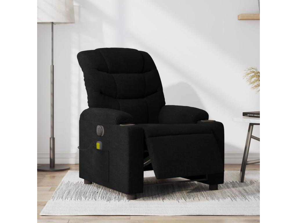 Sillón reclinable de masaje eléctrico tela negro