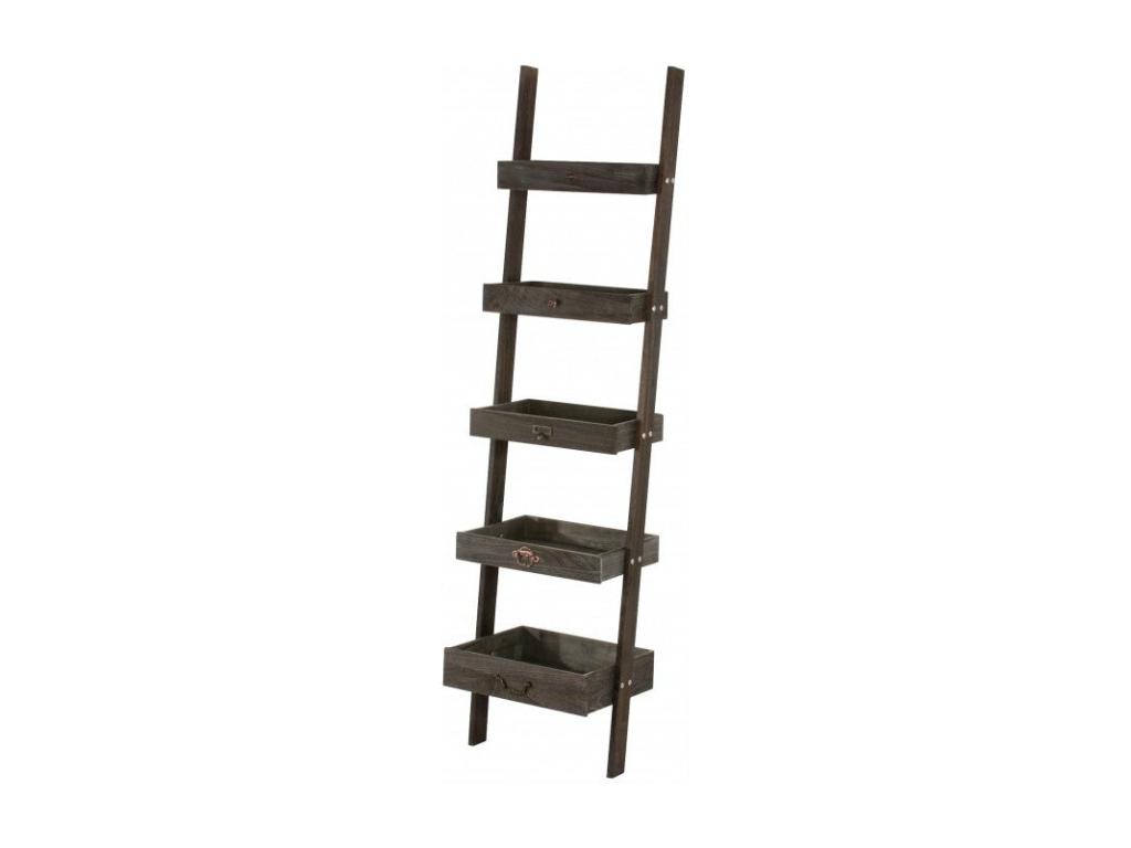 Estantería escalera macetero estante para flores vintage marrón 169x43x32cm ETA04010