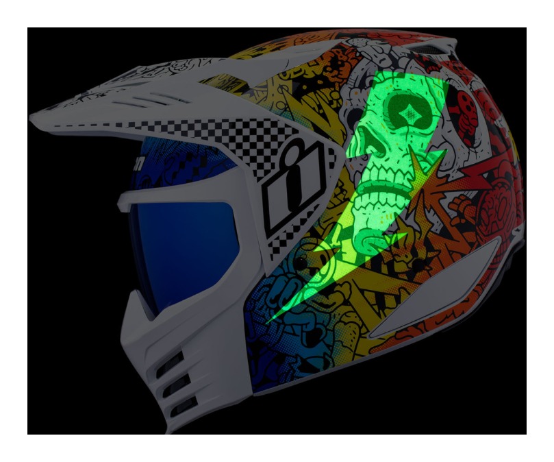 SportsBikeShop Icon Elsinore Doodle 3 Helmet