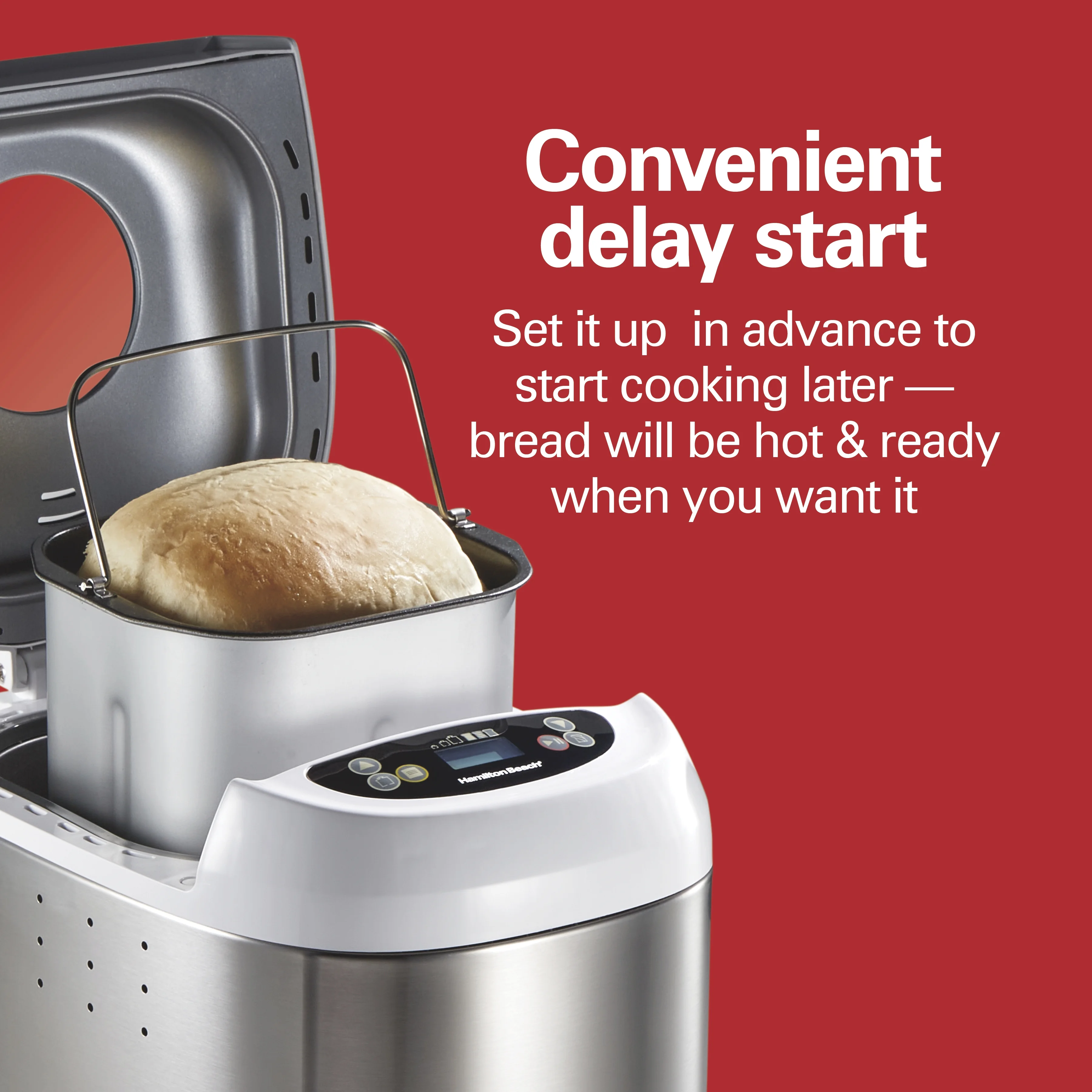 Hamilton Beach 2 lb Bread Maker Machine, Artisan Dough Bread Maker with 14 Settings, Black & Stainless Steel - Image 14