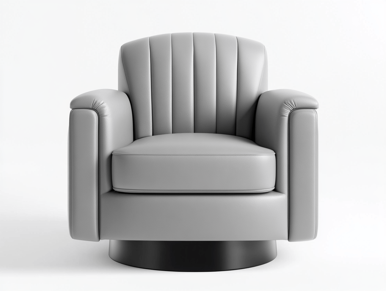 Sillón reclinable de cuero gris con base de acero negro - Cuero sintético - Acero - Estilo contemporáneo