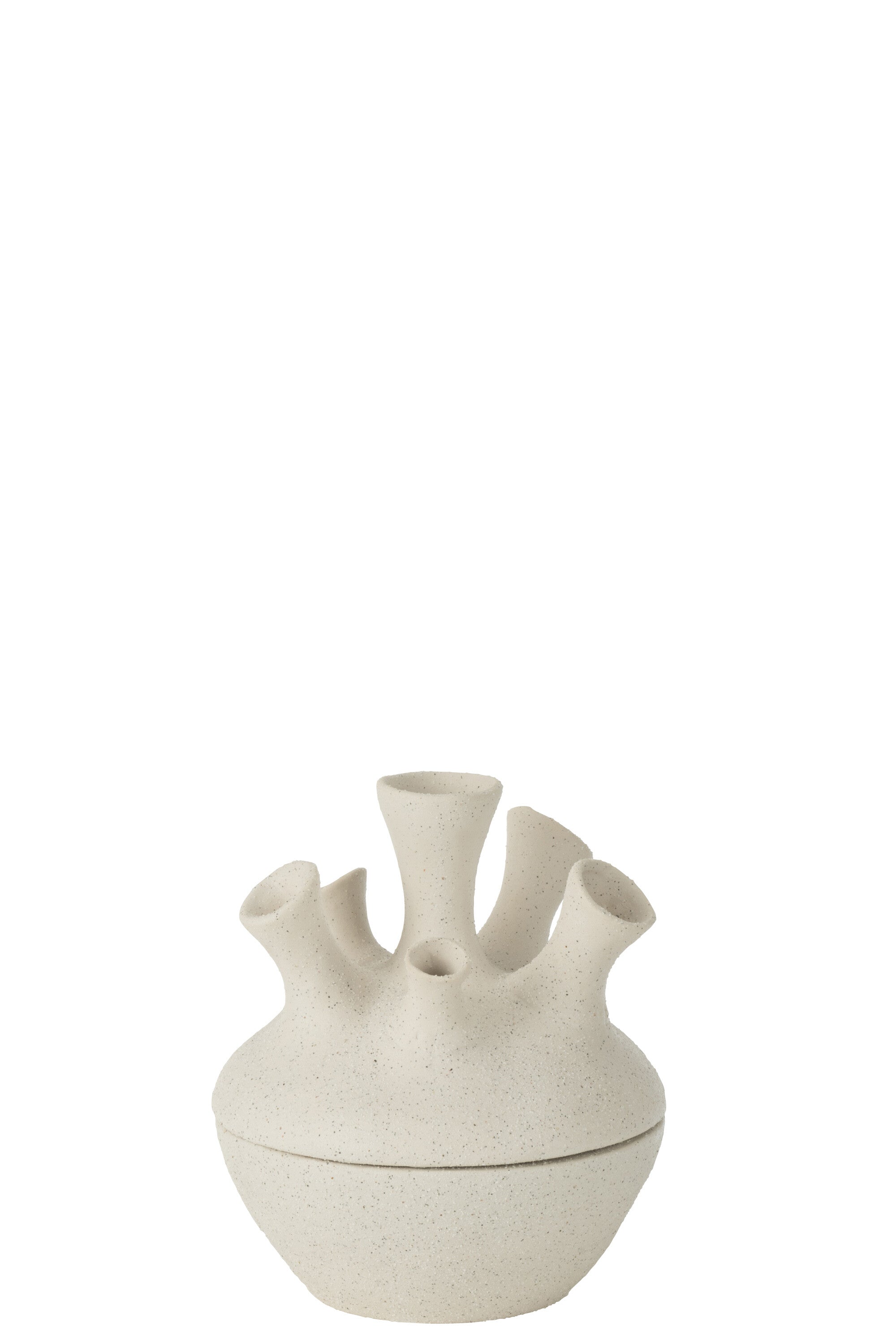 J-Line vaas Koraal - keramiek - wit - small - Ø 17 cm