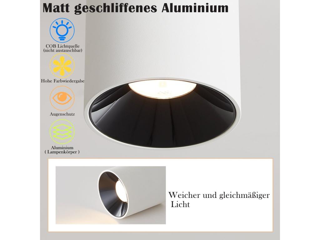 Lujodec Focos de techo LED para construcción, color Lujodec - Foco redondo de construcción de 7W, moderna, pequeña lámpara de techo, decoración, luz cálida blanca de 3000K, focos de techo planos, lámpara de techo, foco para construcción, lámpara de f