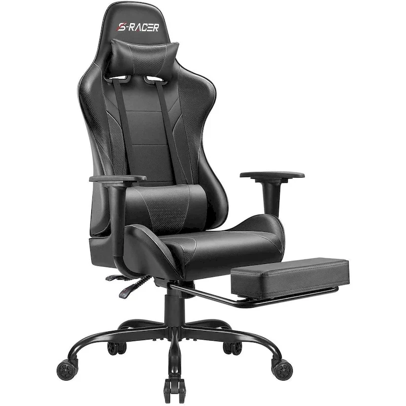Ergonomic Gaming Chair with Footrest - Ideal for Desk Use