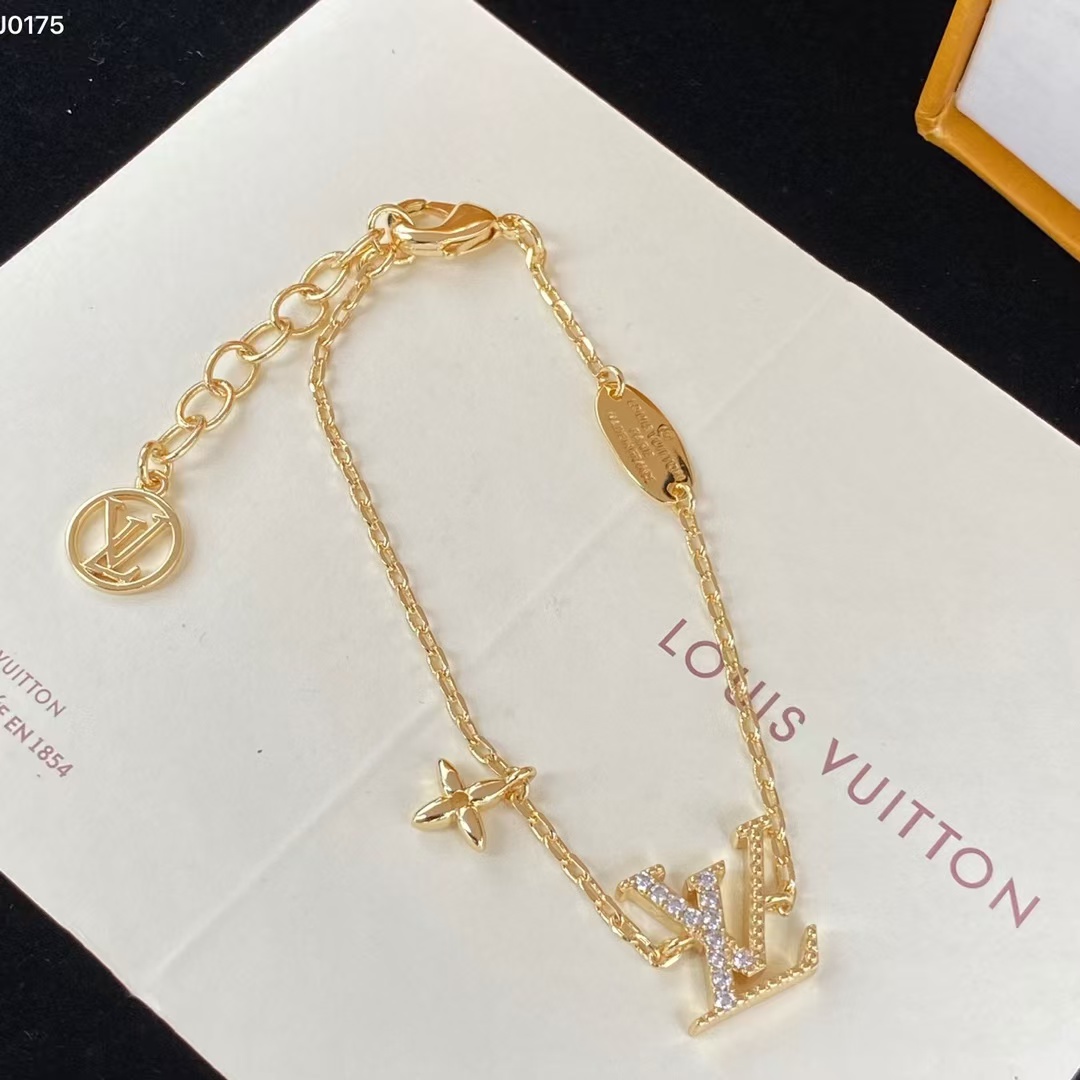 Louis Vuitton Diamond LV Letters Bracelet - Original Replica Club