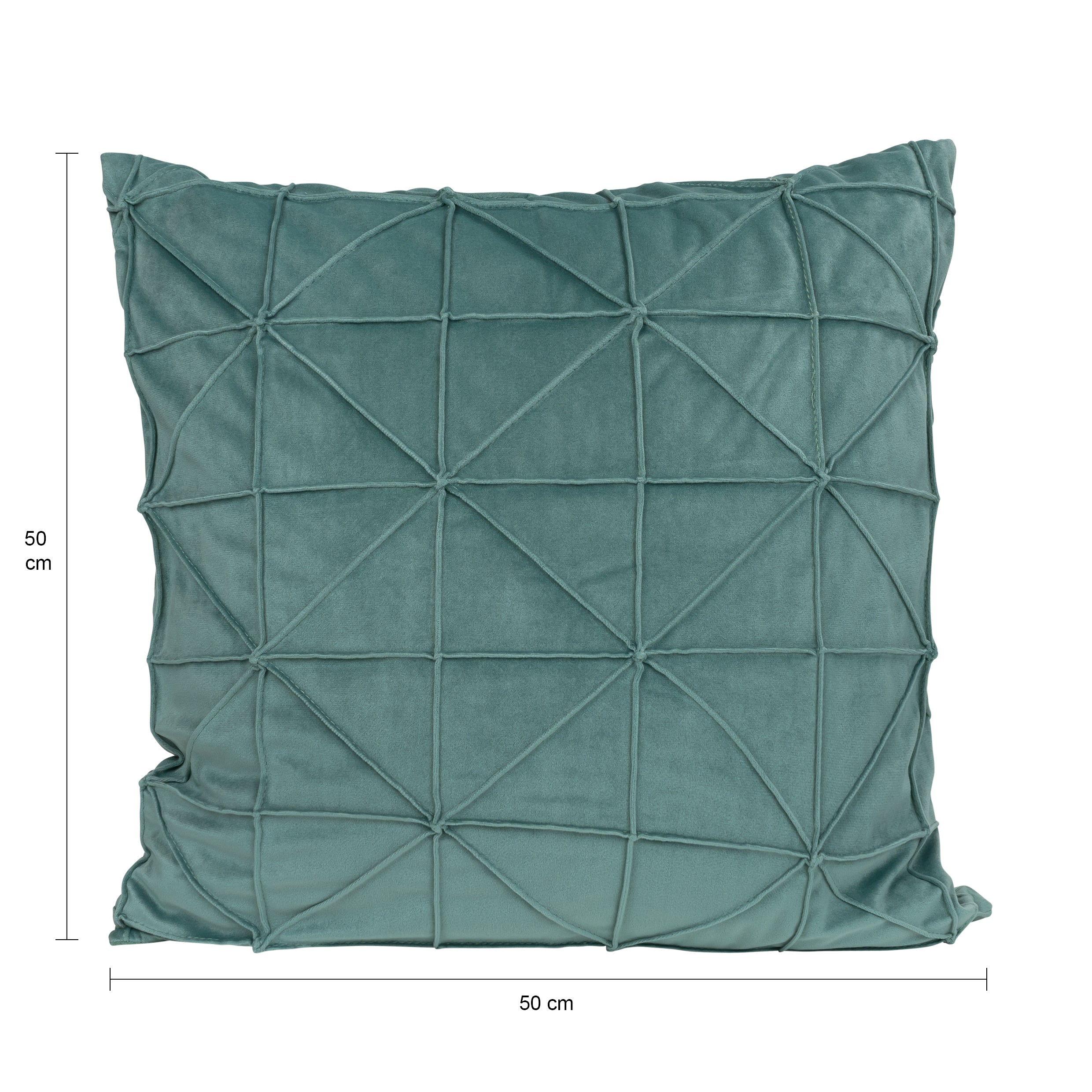 QUVIO Kussenhoes met grafisch patroon - 50 x 50 cm - Fluweel groen