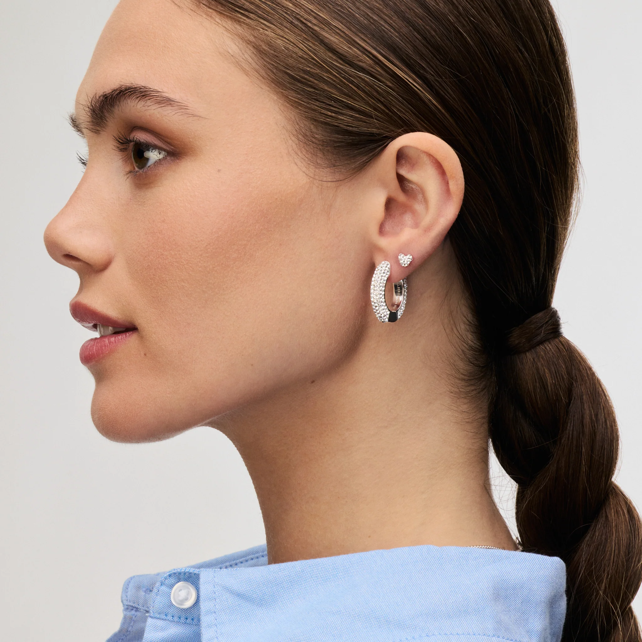 Medium Sparkle Hoop Earrings