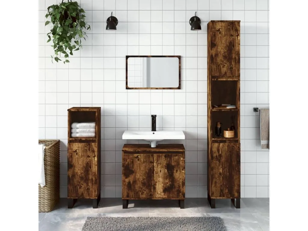 Armario de baño Casabellaes de ingeniería Casabellaes ahumado 58x33x60 cm IQVG25259
