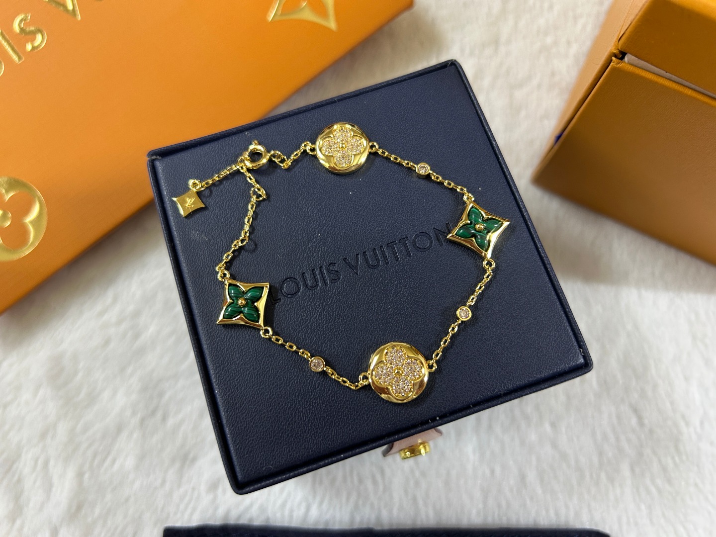 Louis Vuitton Malachite Color Blossom Bracelet - Original Replica Club