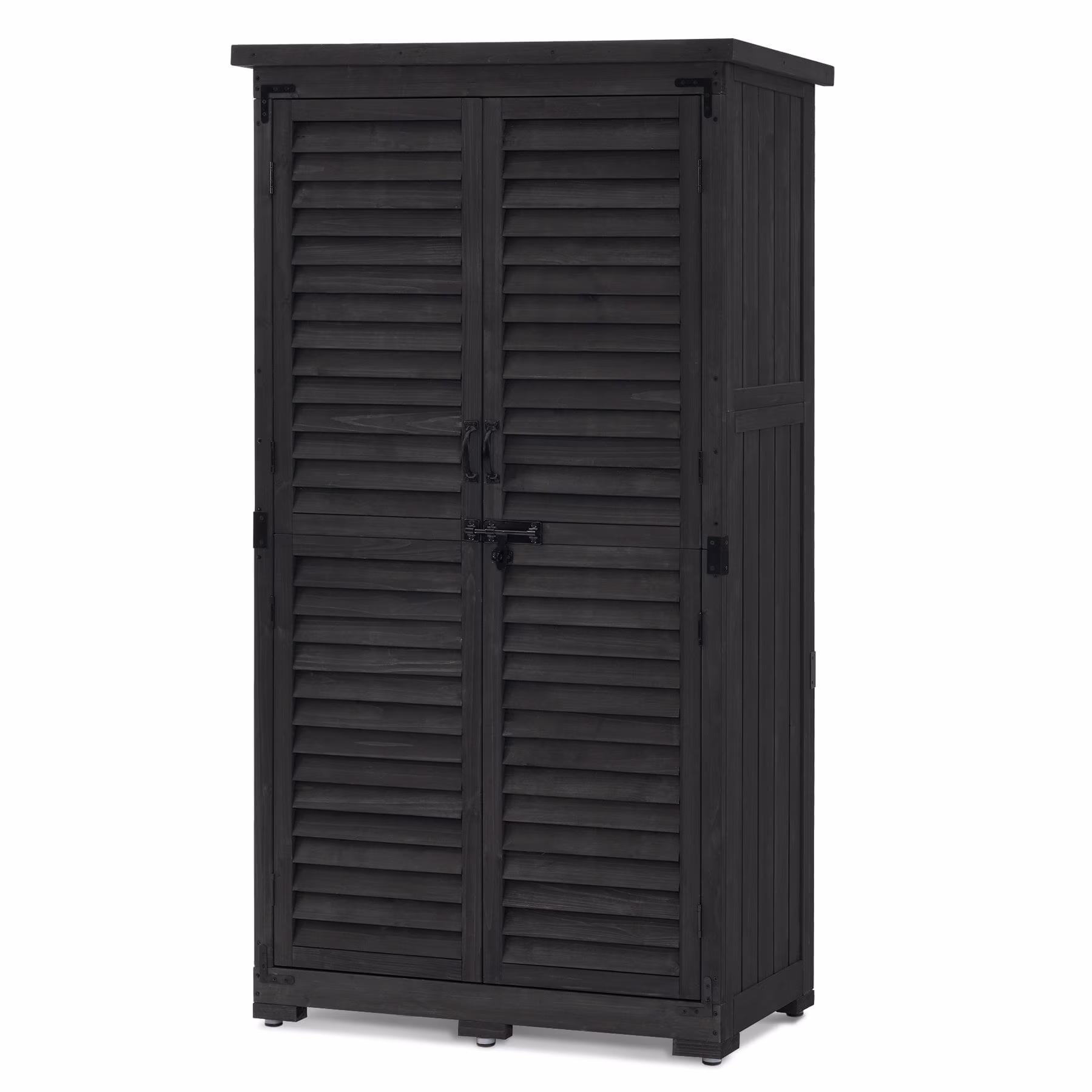 MCombo Tall Garden 1.52 x 2.85 ft. Wood Storage Shed, Brown