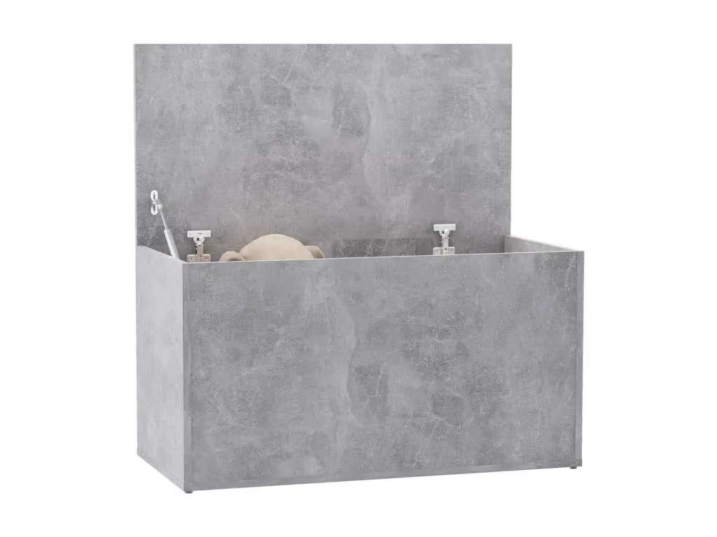 Baúl almacenaje madera contrachapada gris hormigón 84x42x46 cm nps2177965