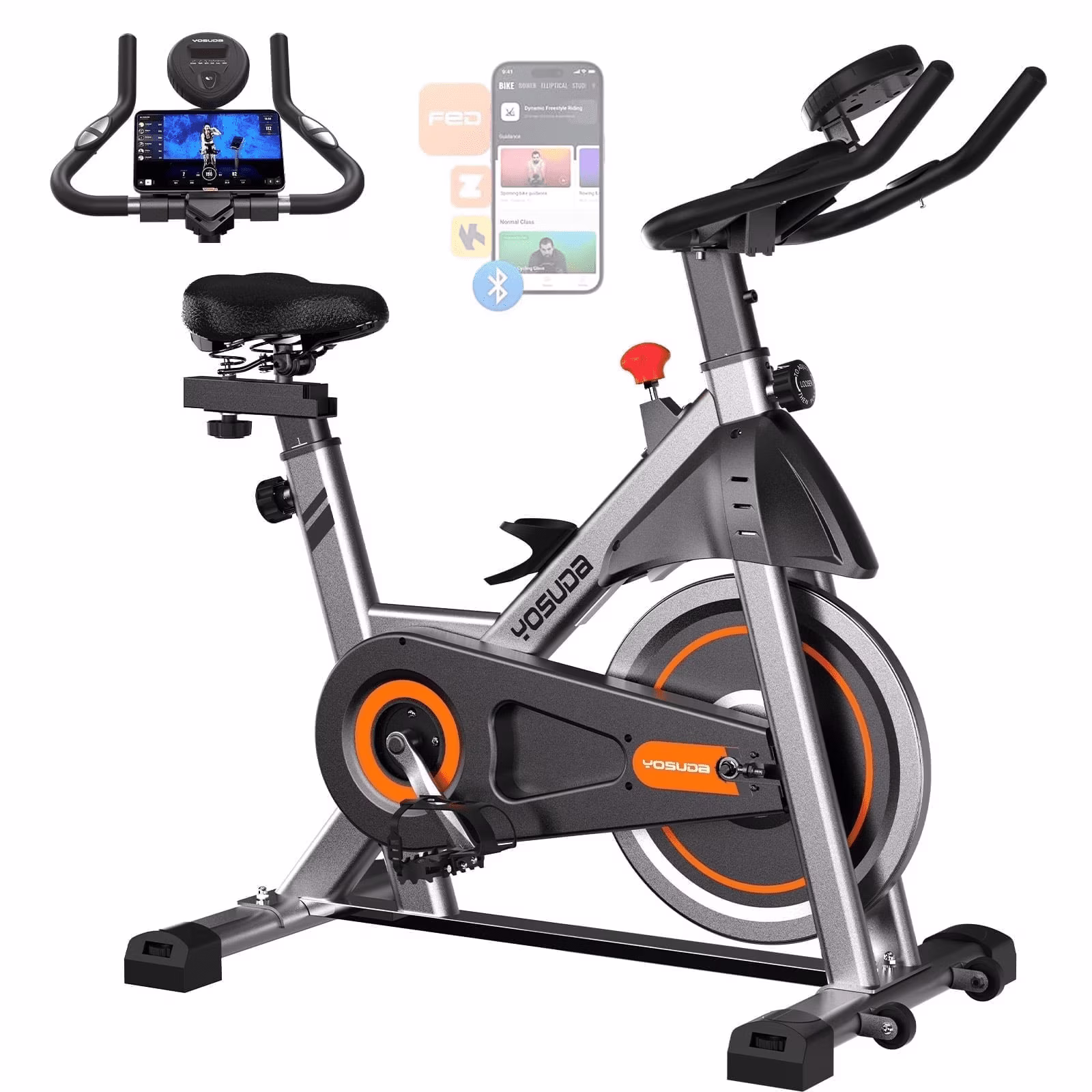 YOSUDA Exercise Bike Stationary Indoor Cycling Bike for Home 300 lb Weight Capacity, Comfortable Seat Cushion and LCD Monitor(Exercise Bike-001C)