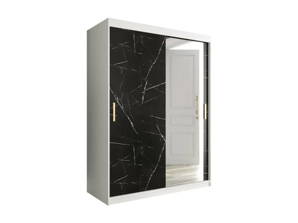 Armario Micasacool 260 Mate blanco | Mármol negro 200x150x62cm Número de estantes - 5.00