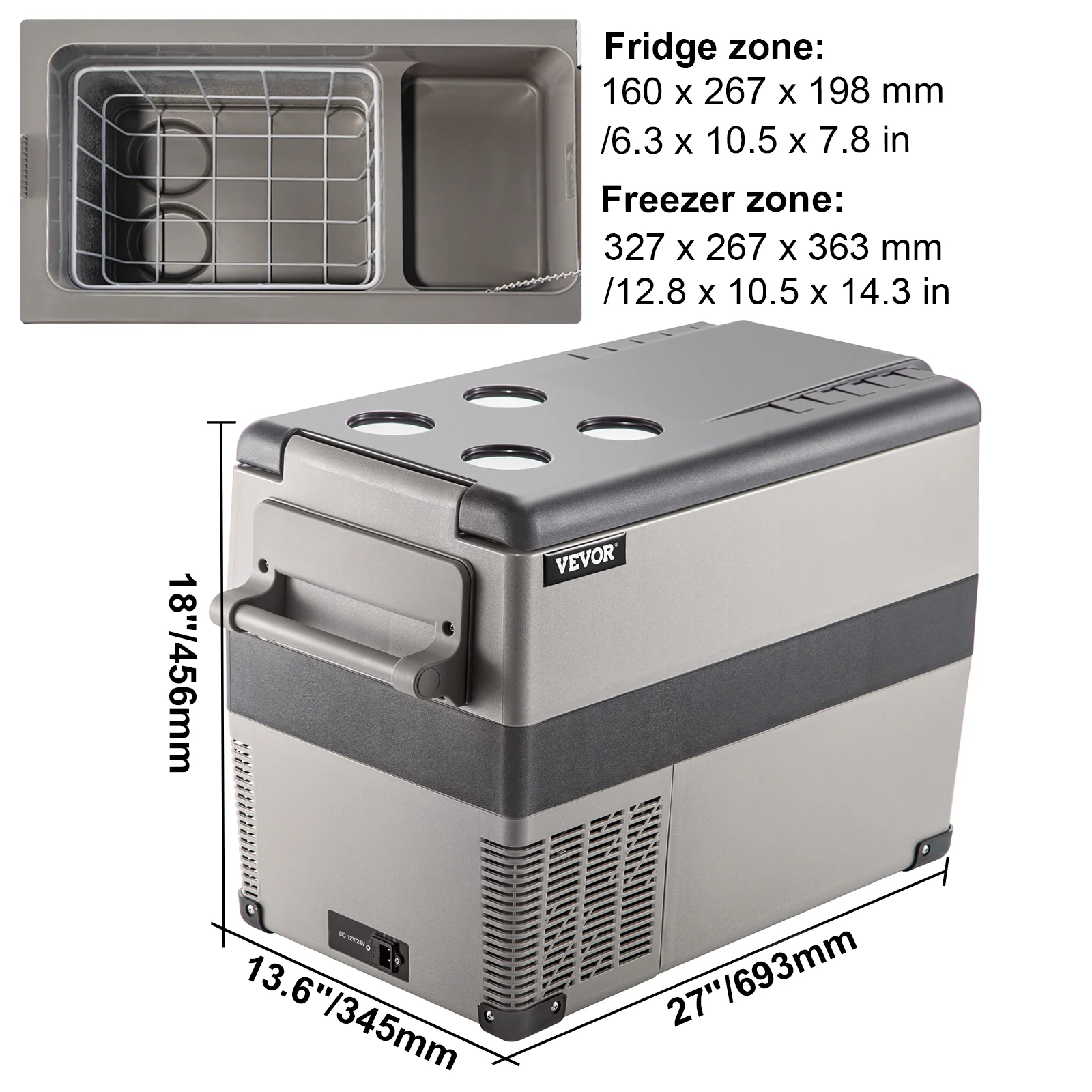 BENTISM 22L Portable Car Refrigerator, 23 Quart RV Fridge, 12/24V DC & 110-240V AC Vehicle Car Truck Boat Mini Electric Cooler for Driving Travel Fishing Outdoor and Home Use - Image 20
