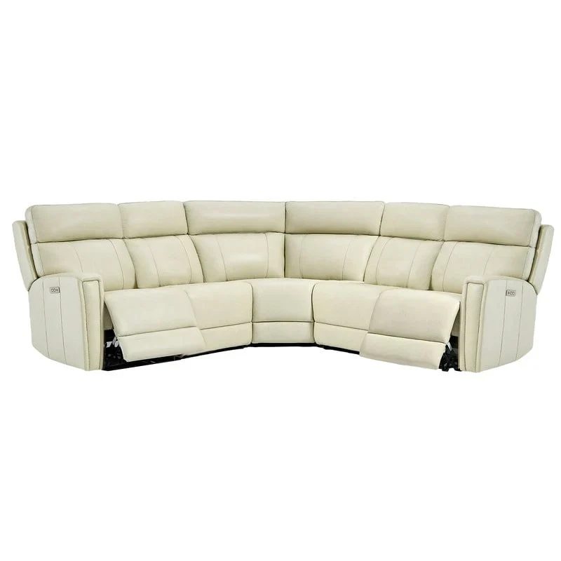 104" 3-Color Genuine Leather Power Reclining Sectional Sofa with Zero Gravity Feature, USB & USB-C Ports, and 2 Stationary Armless Chairs