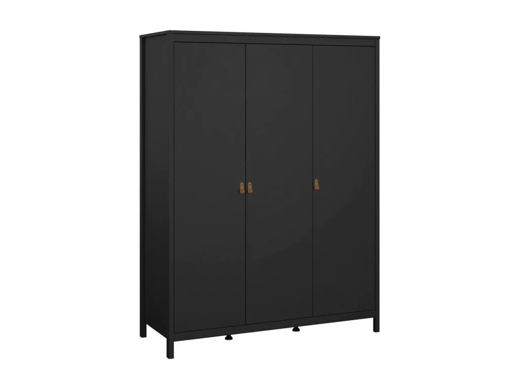 Armario 3 puertas Decocasaes Muebles de dormitorio Vestidor Armario de ropa 150x58 h199 cm Negro 51253hksd
