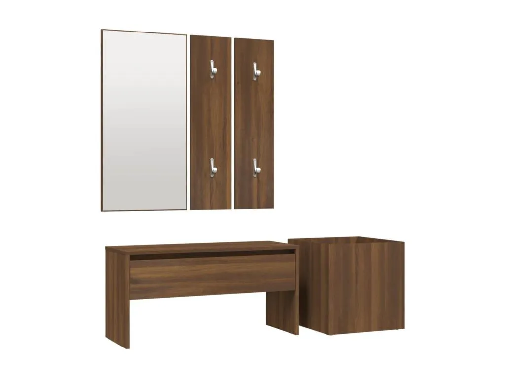 Conjunto de muebles de entrada en madera de roble marrón. gqc3594132