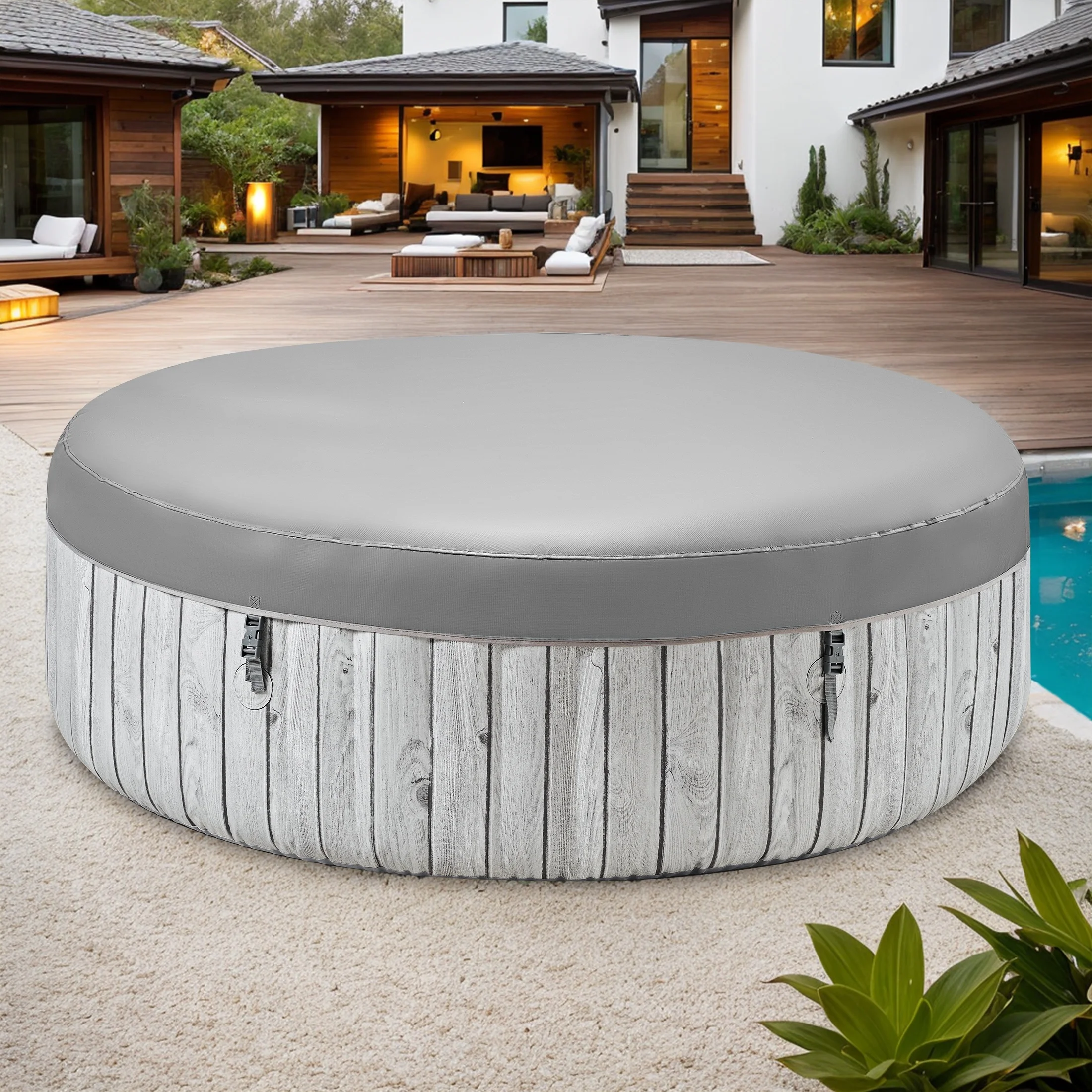 SEGMART 4-6 Person Inflatable Hot Tub Spa with 130 Jets, 82" Outdoor Spa Blow Up Hottub, Outdoor Portable Hottub with Insulated Cover, Floor Protector - Image 12