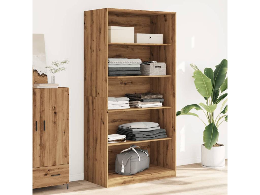 Armario de madera de ingeniería roble artesanal 100x50x200 cm