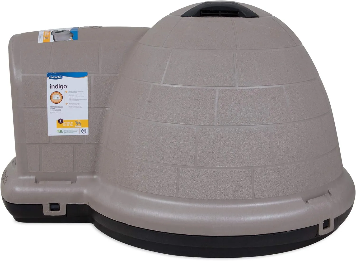 Petmate Indigo Dog House (Igloo Dog House. Made in USA with 90% Recycled Materials. All-Weather Protection Pet