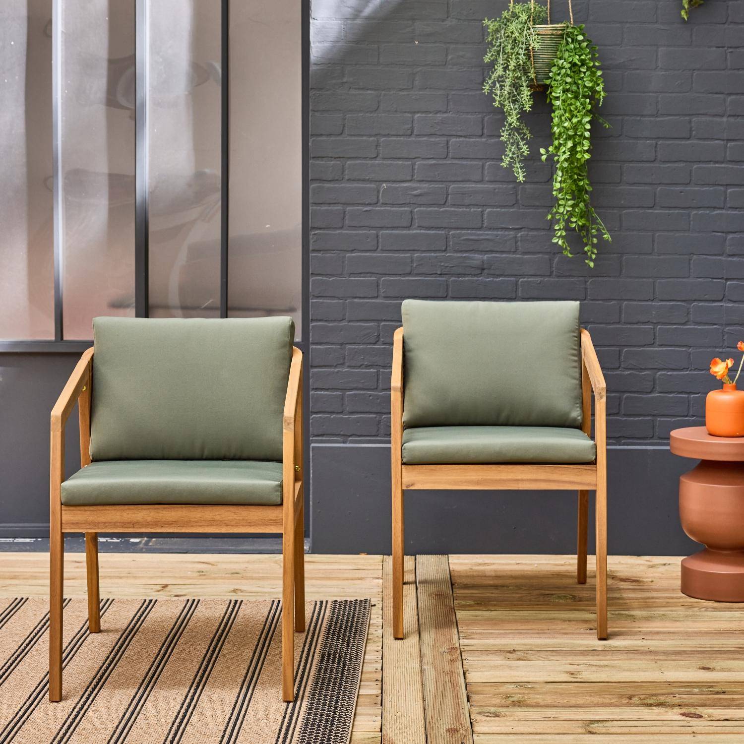 Zamara - Silla de jardín de madera de acacia, set de 2