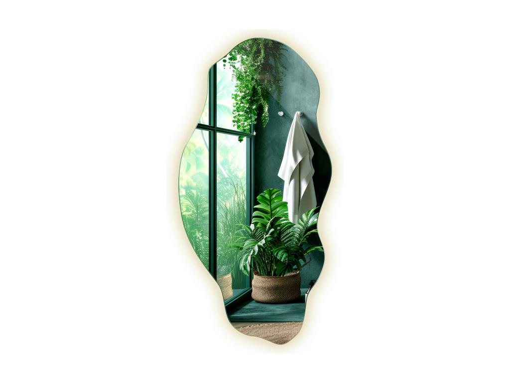Espejo decorativo de pared con luz LED premium para baño de maquillaje 50 cm x 100 cm - Luz neutra