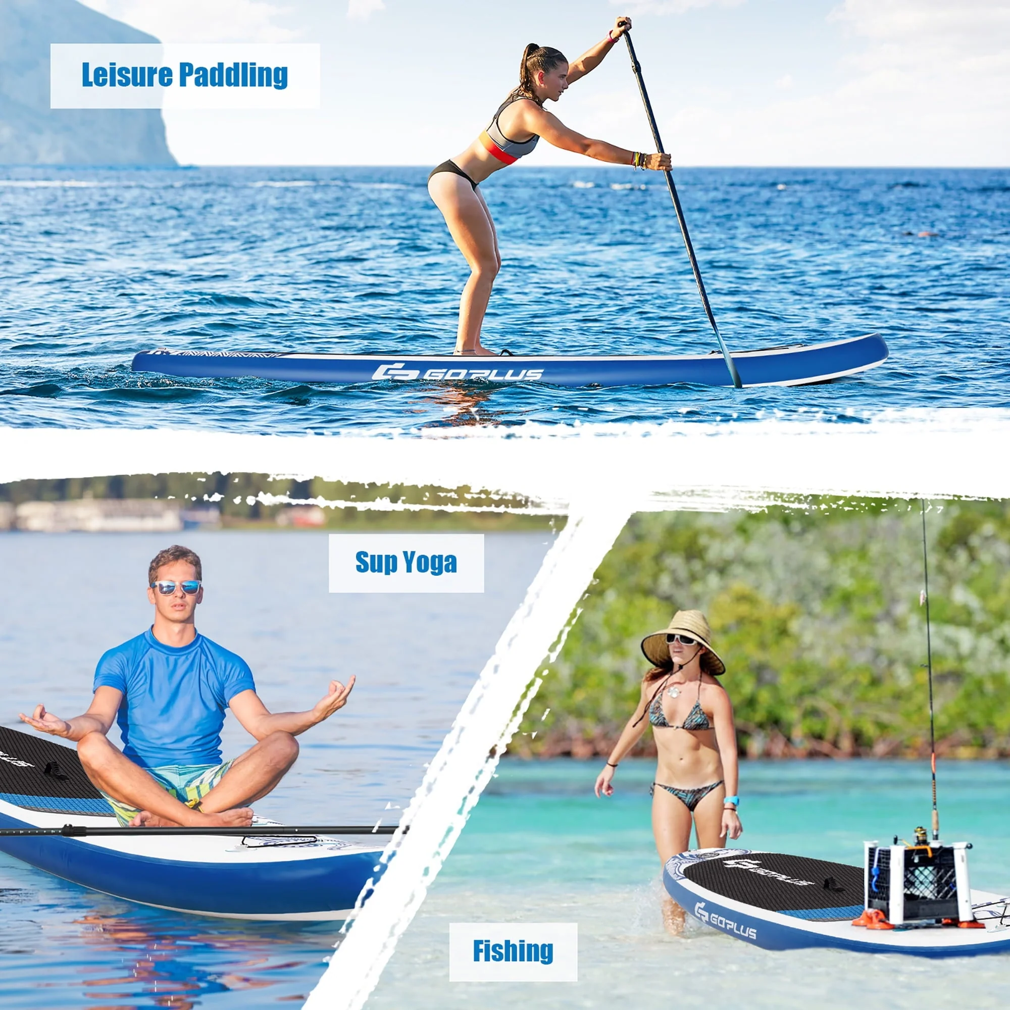 Goplus 10.5-?Inflatable Stand Up Paddle Board 6" Thick SUP W/Carrying Bag Aluminum Paddle - Image 8