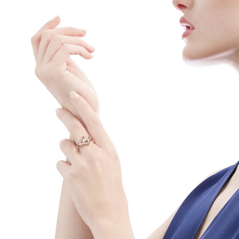 Bvlgari Rose Gold Magenta Teardrop Diamond Ring - Original Replica Club