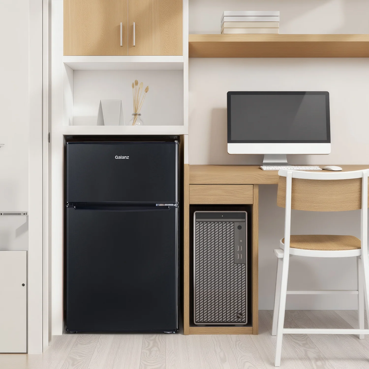 Galanz 3.1 Cu ft Two Door Mini Fridge, Black, New - Image 6