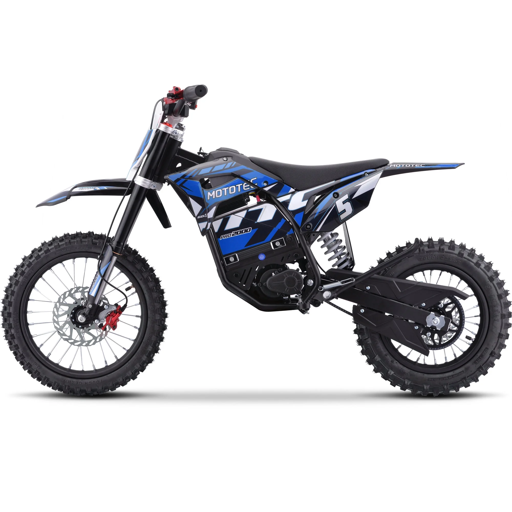 MotoTec 60v Pro Electric Dirt Bike 2000w Lithium Blue - Image 4