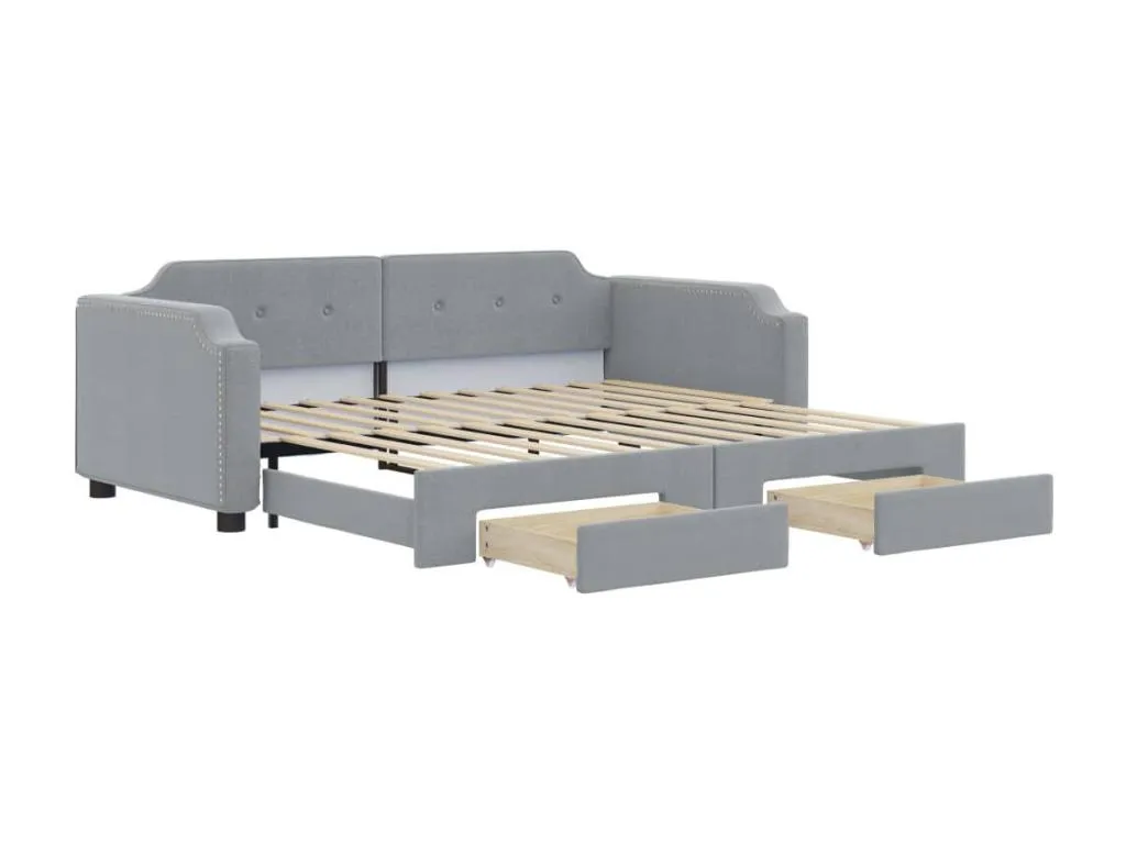 Sofá cama Jmmhogar y cajones gris claro tejido 80x200 cm