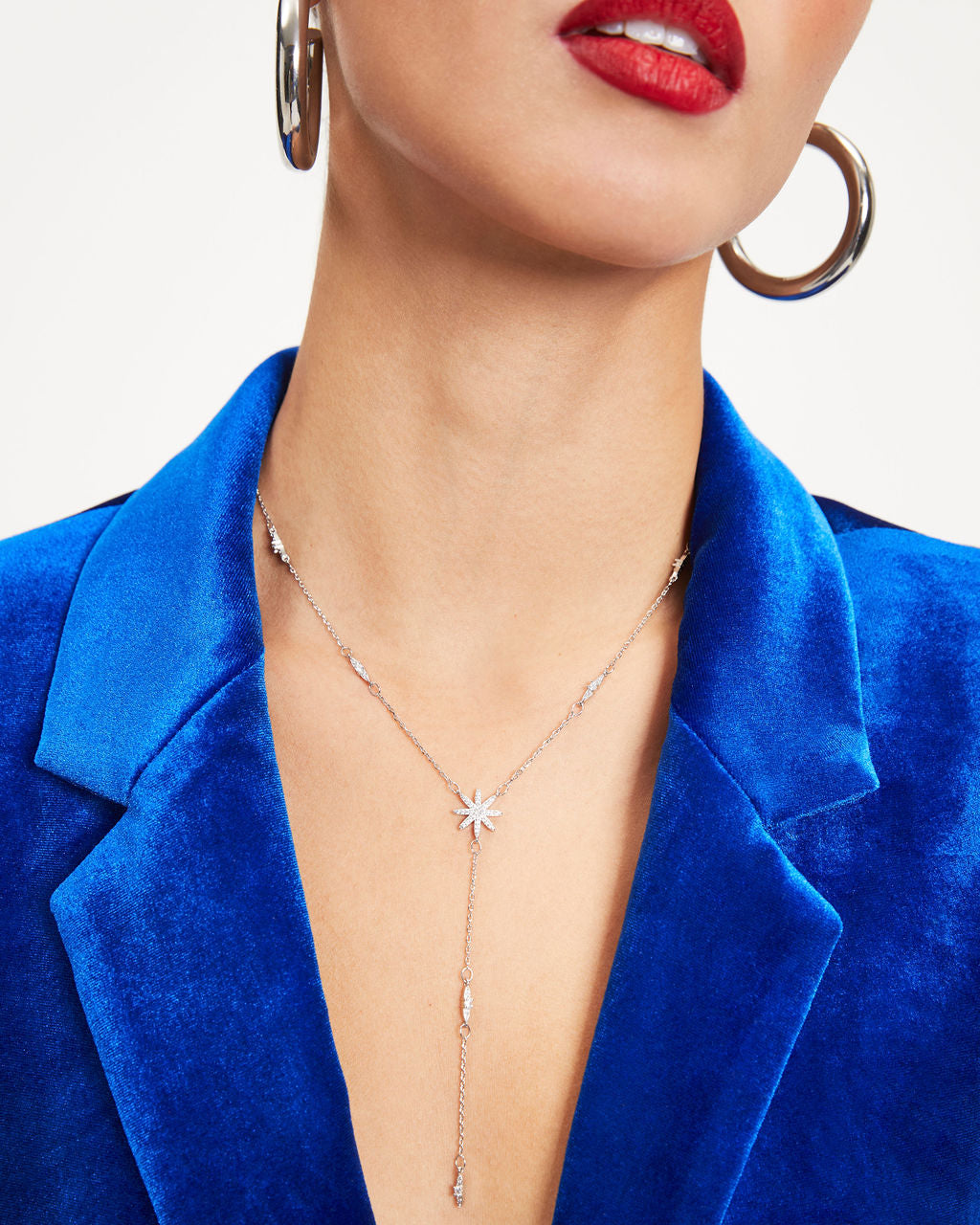 Luna Lariat Necklace - Silver - Se7enfashion
