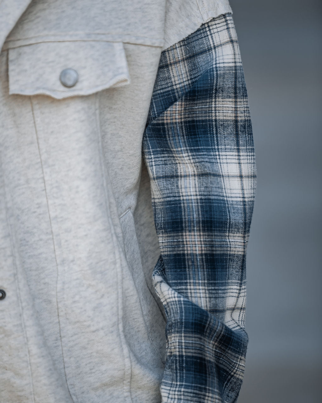 Tearing Up My Heart Plaid Contrast Hooded Jacket - Se7enfashion