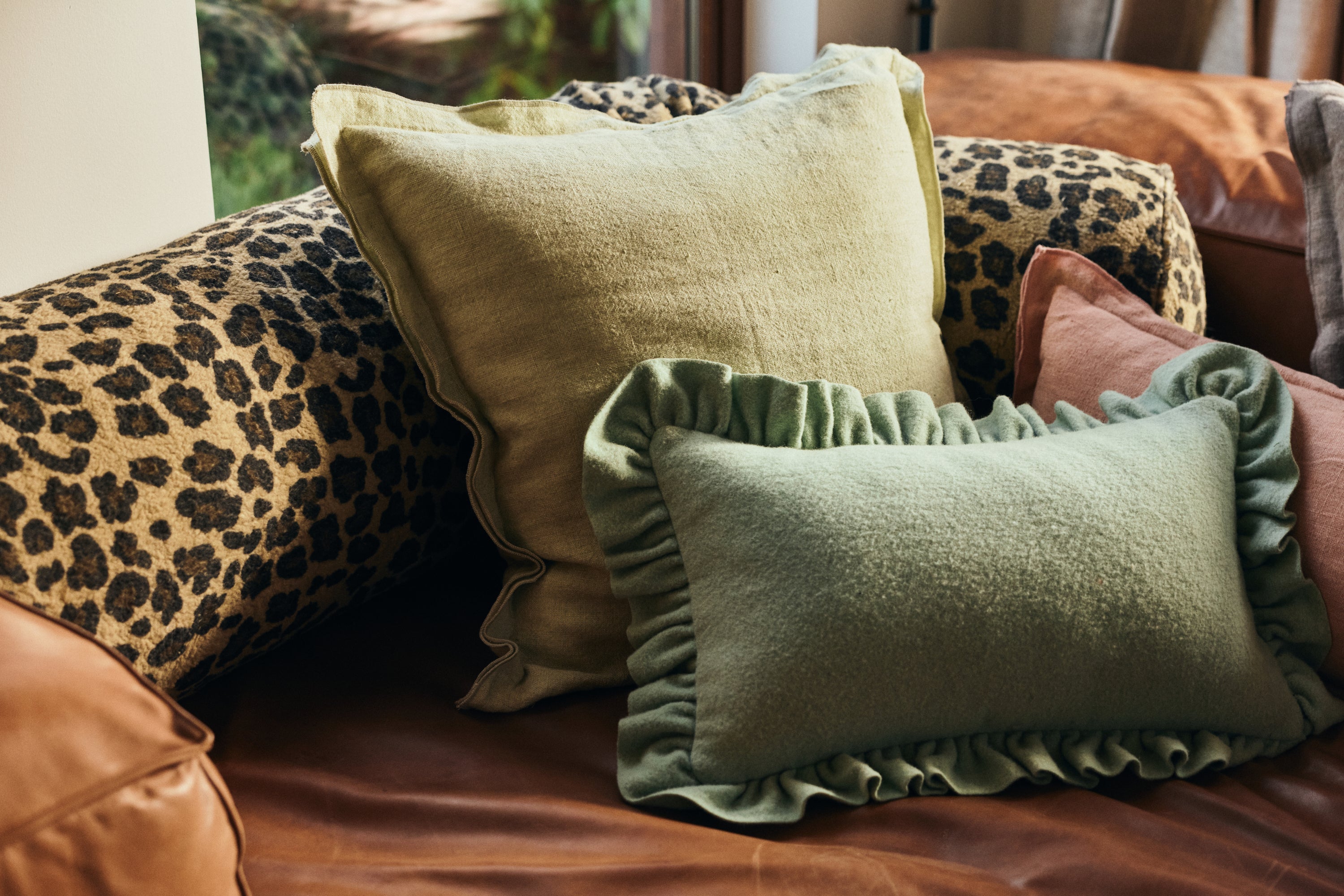 HKliving Felt Sierkussen 40 x 60 cm - Mint