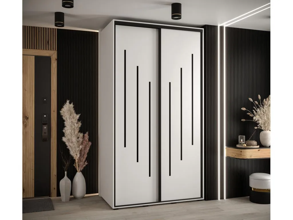 ARMARIO Decocasaes 8 DE PUERTAS CORREDERAS 235.2/130/60 2 puertas (Blanco/Blanco/Negro) 57082wlld