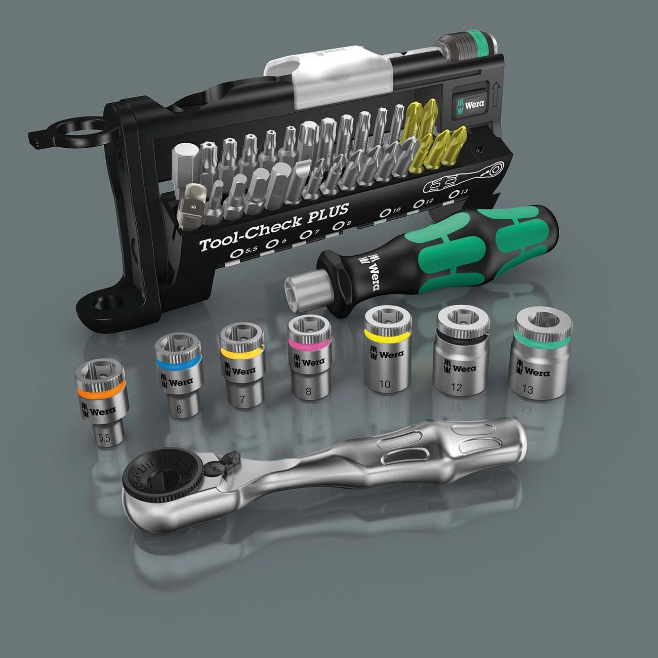 Wera 056491 Tool-Check Plus Bit Ratchet Set with Sockets - Imperial - Image 2