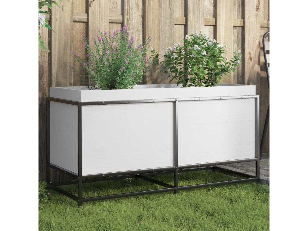 Decoratodo  madera maciza de pino blanca 100x40x50 cm