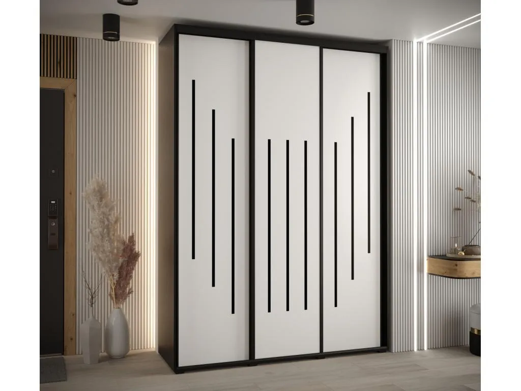 ARMARIO Decocasaes 8 DE PUERTAS CORREDERAS 235.2/180/45 3 puertas (Negro/Blanco/Negro) 31561euop