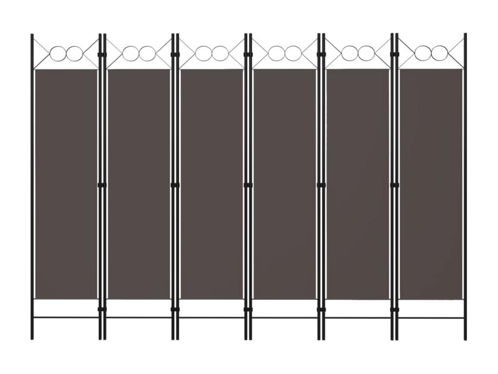 Biombo divisor de 6 paneles gris antracita 240x180 cm
