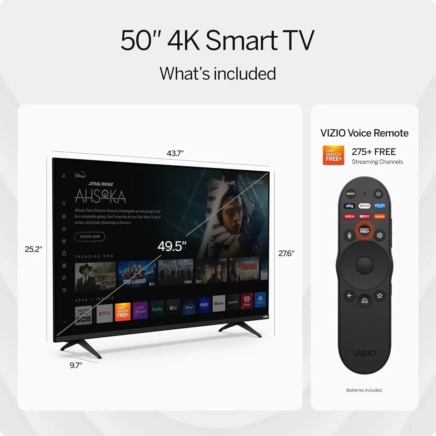 VIZIO 50 in 4K HDR Smart TV, Black - V4K50M-08 - Image 3 VIZIO 50 in 4K HDR Smart TV, Black - V4K50M-08 - Image 3