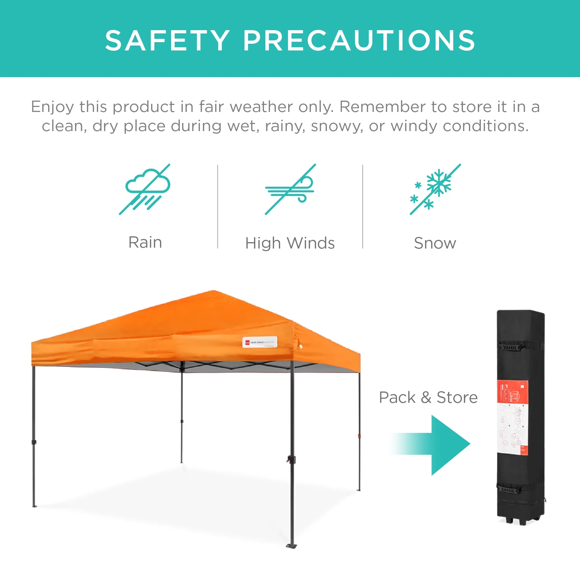 Best Choice Products 10x10ft Easy Setup Pop Up Canopy w/ 1-Button Setup, Wheeled Case, 4 Weight Bags - White - Image 195
